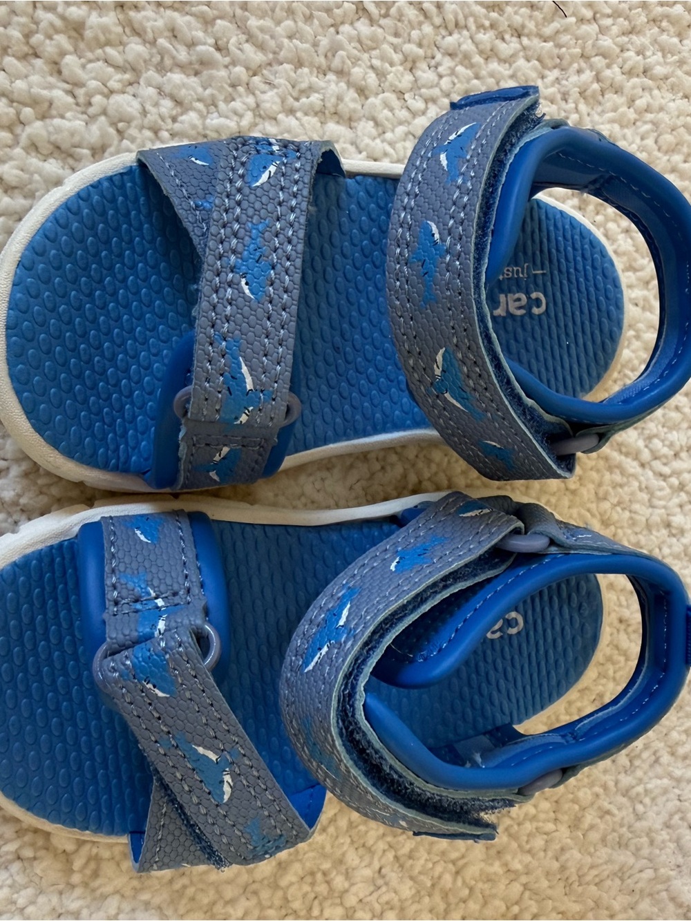 Carters baby 4 shark Blue Velcro Sandals shoes new!